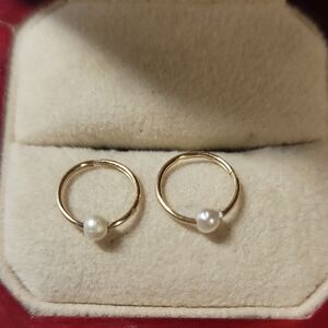 Gold Pearl Hoop Earrings - Elegant Women’s Jewelry